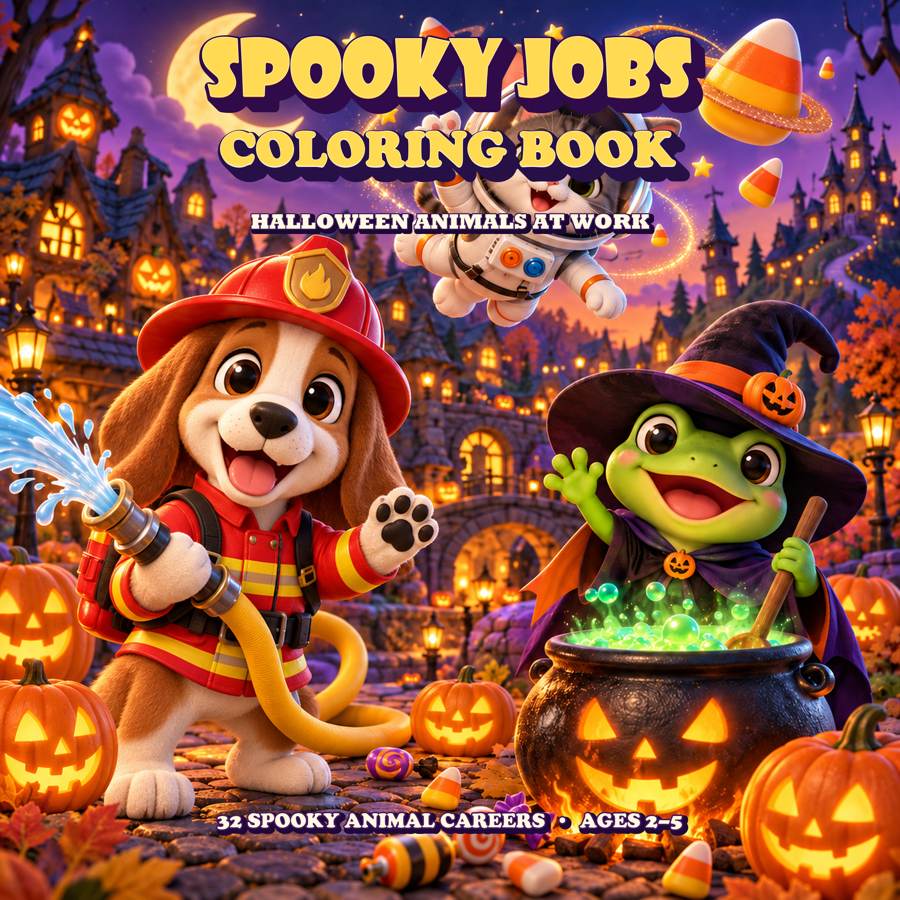 Spooky Jobs Coloring Book book cover